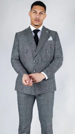 Men's Classic Grey Double Breasted 2-Piece Suit