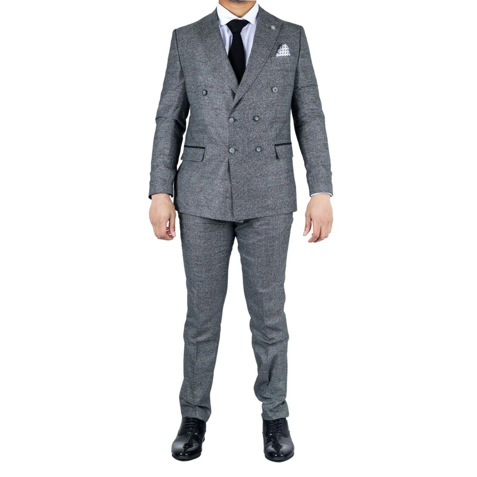 Men's Classic Grey Double Breasted 2-Piece Suit