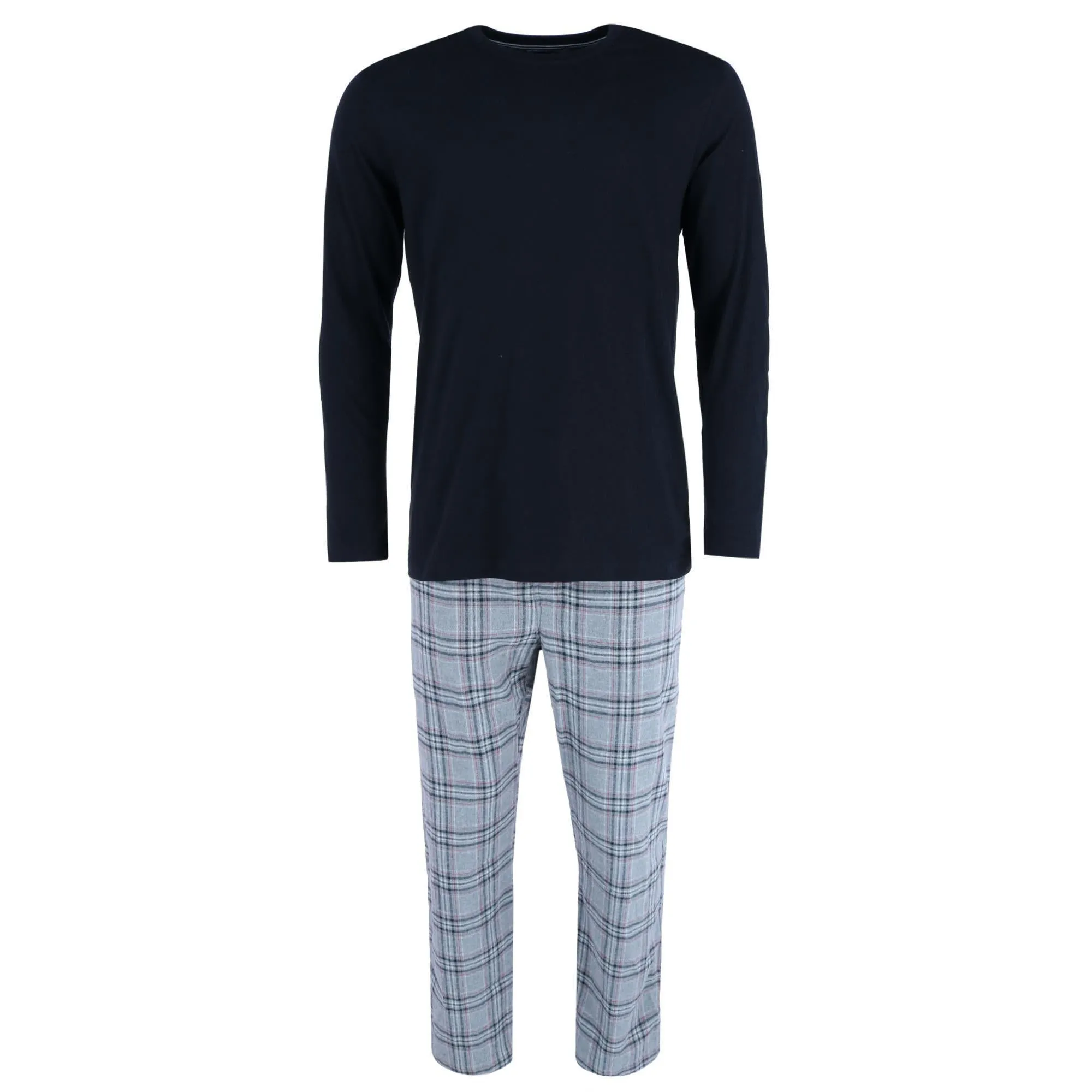 Men's Cotton Long Sleeve Shirt and Flannel Pajama Pants