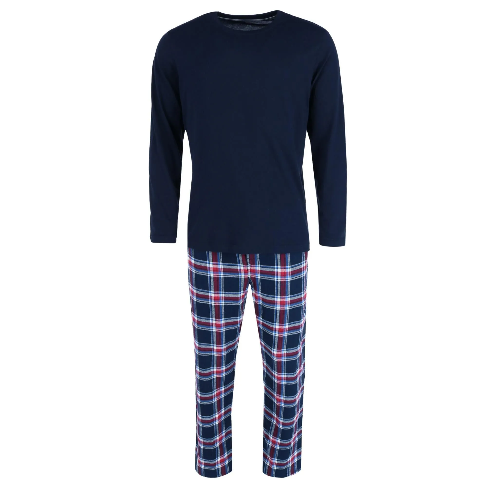 Men's Cotton Long Sleeve Shirt and Flannel Pajama Pants