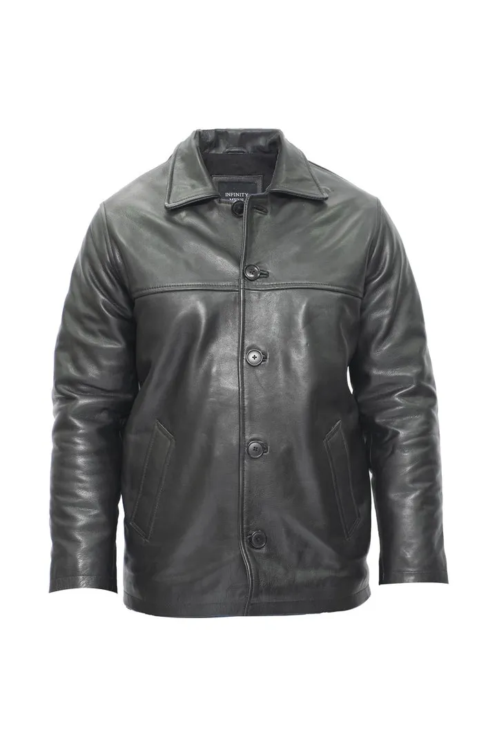 Mens Cowhide Leather Box Jacket-Mendoza