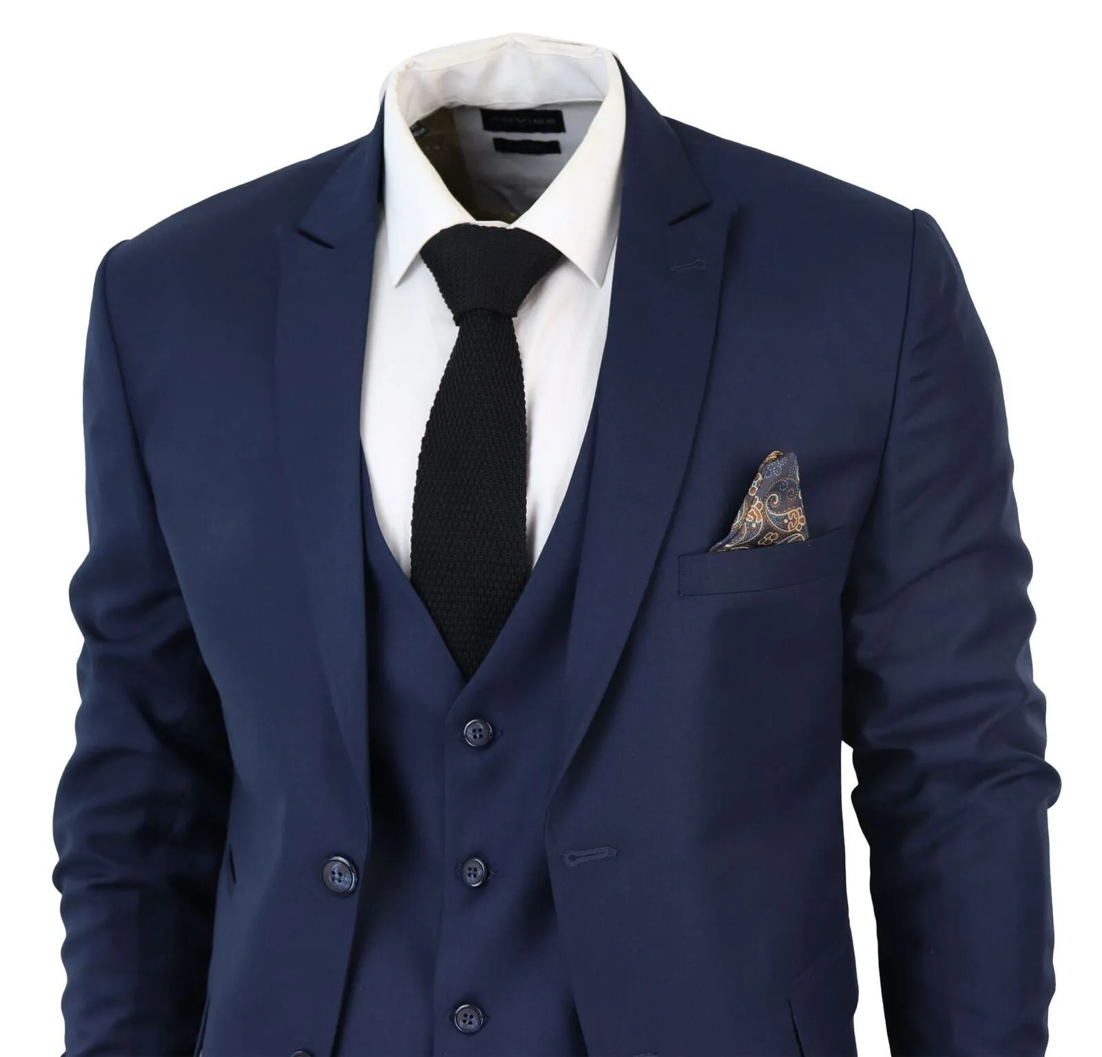 Mens IM1 Classic Plain Navy 3 Piece Suit