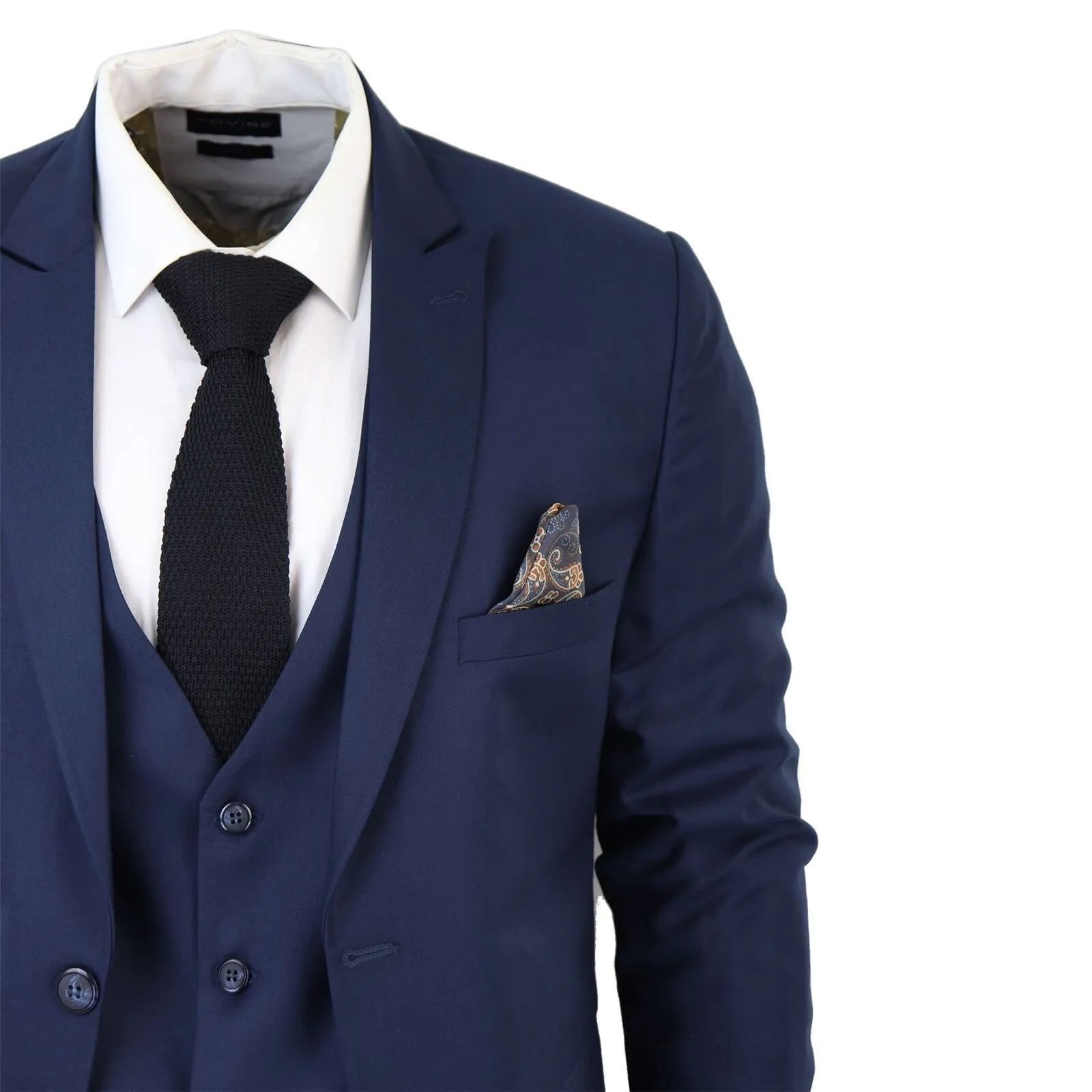 Mens IM1 Classic Plain Navy 3 Piece Suit