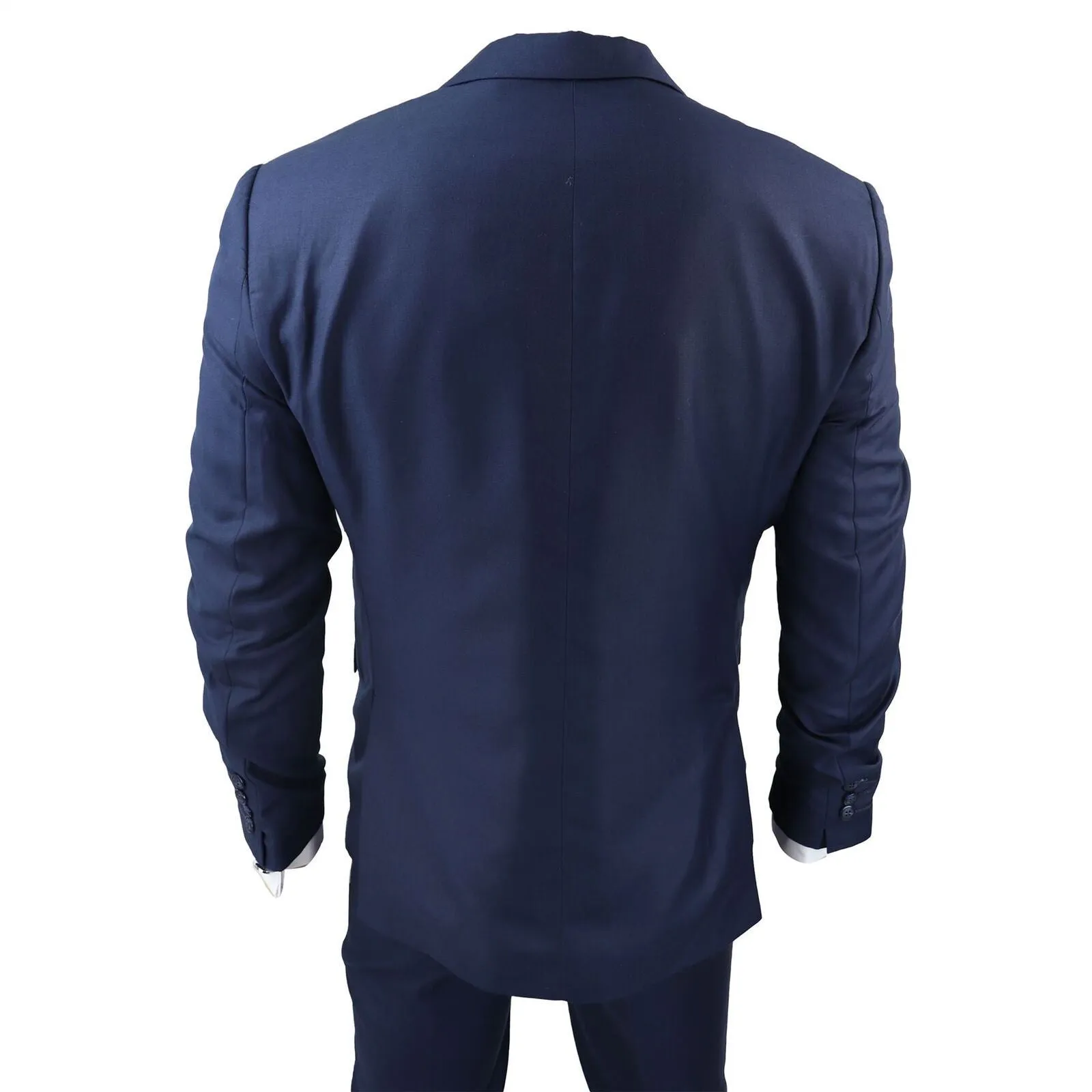 Mens IM1 Classic Plain Navy 3 Piece Suit