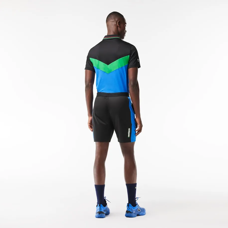 Men's Lacoste Tennis x Daniil Medvedev Regular Fit Shorts  Black / Blue Patagonia Clothing