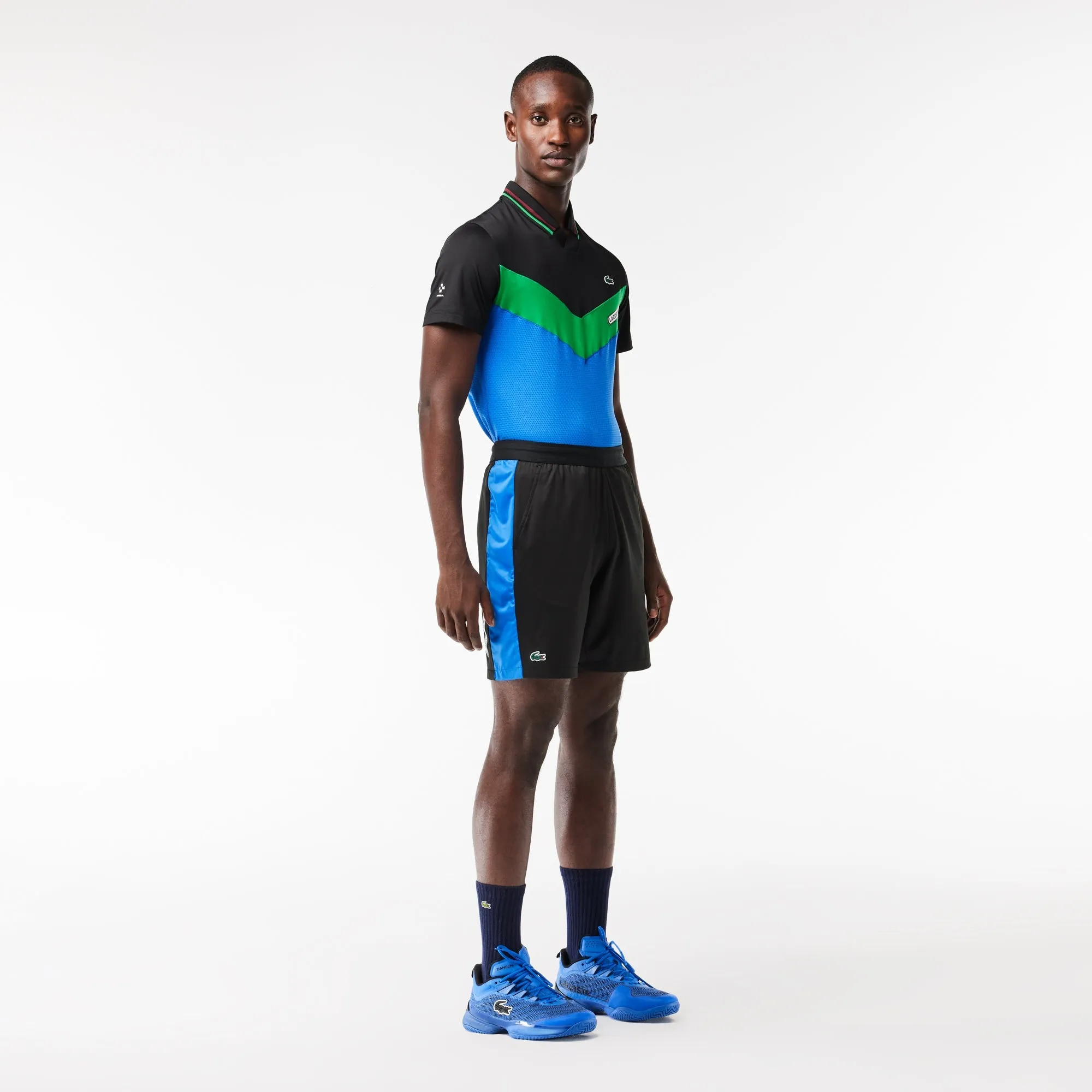 Men's Lacoste Tennis x Daniil Medvedev Regular Fit Shorts  Black / Blue Patagonia Clothing
