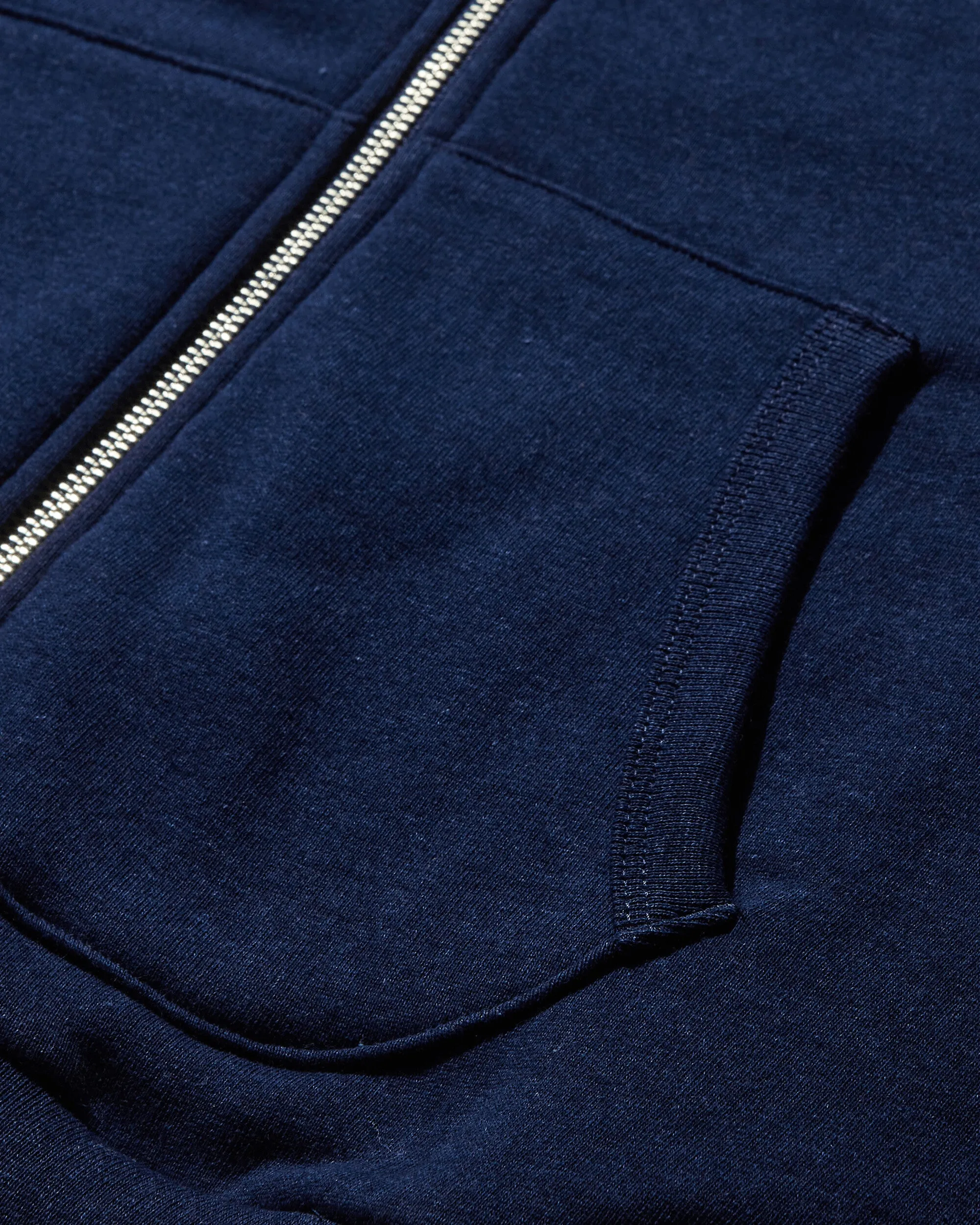 Men's Padded Elbow Zip-Up Hoodie Indigo