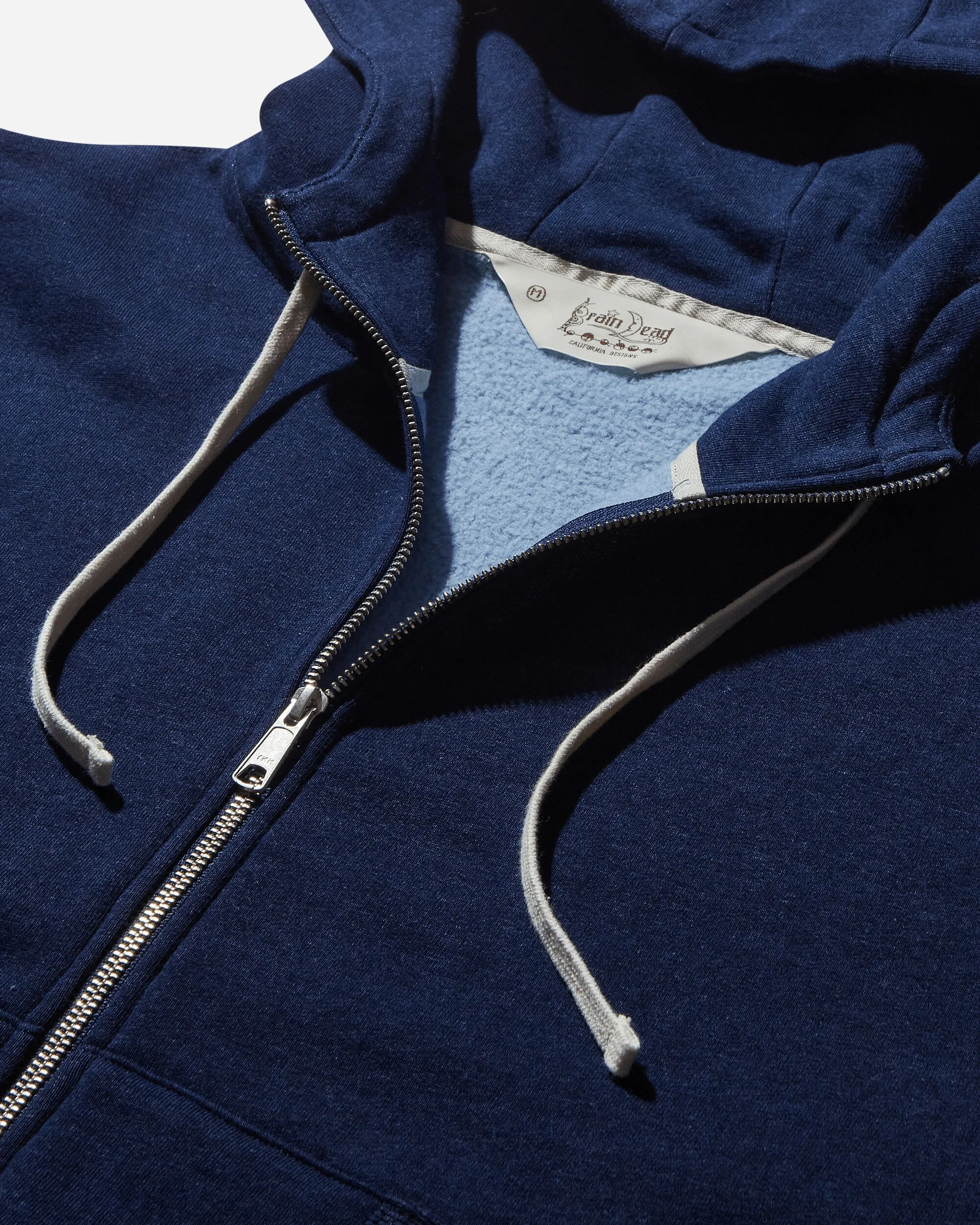 Men's Padded Elbow Zip-Up Hoodie Indigo