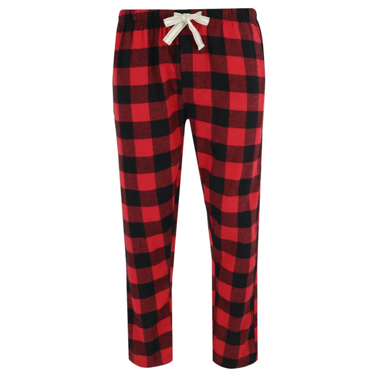 Men's Plaid Flannel Open Bottom Pants