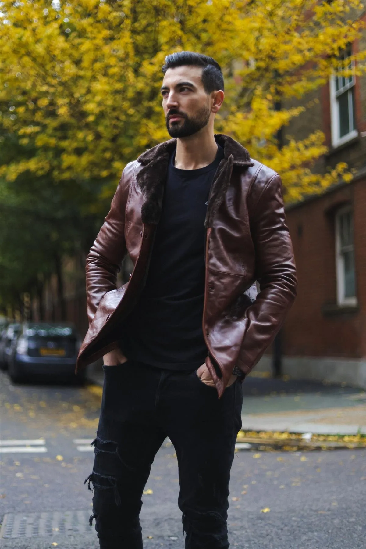 Mens Reefer Leather Jacket - Tadcaster