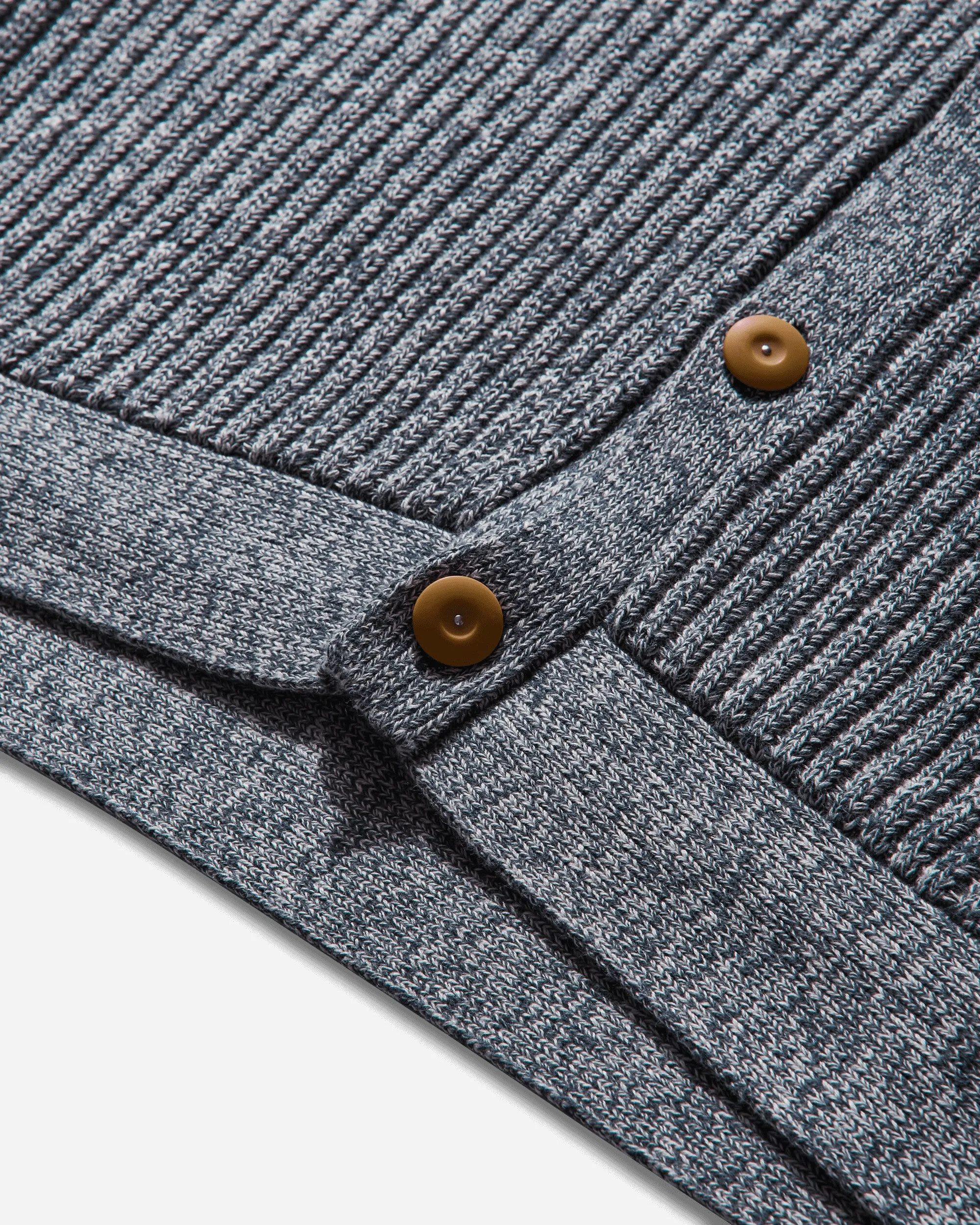 Men's Rib Knit Button Up Sweater Blue