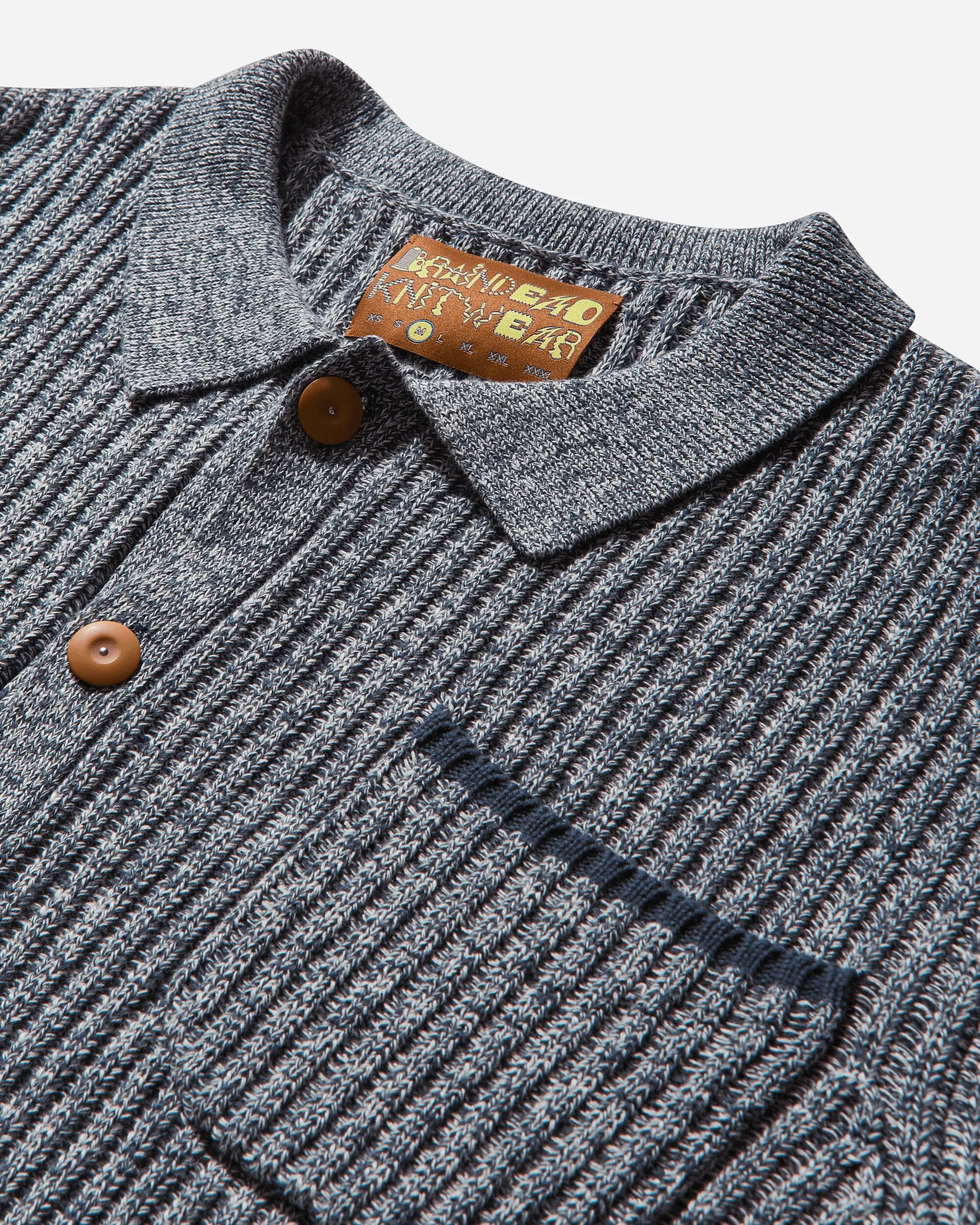 Men's Rib Knit Button Up Sweater Blue