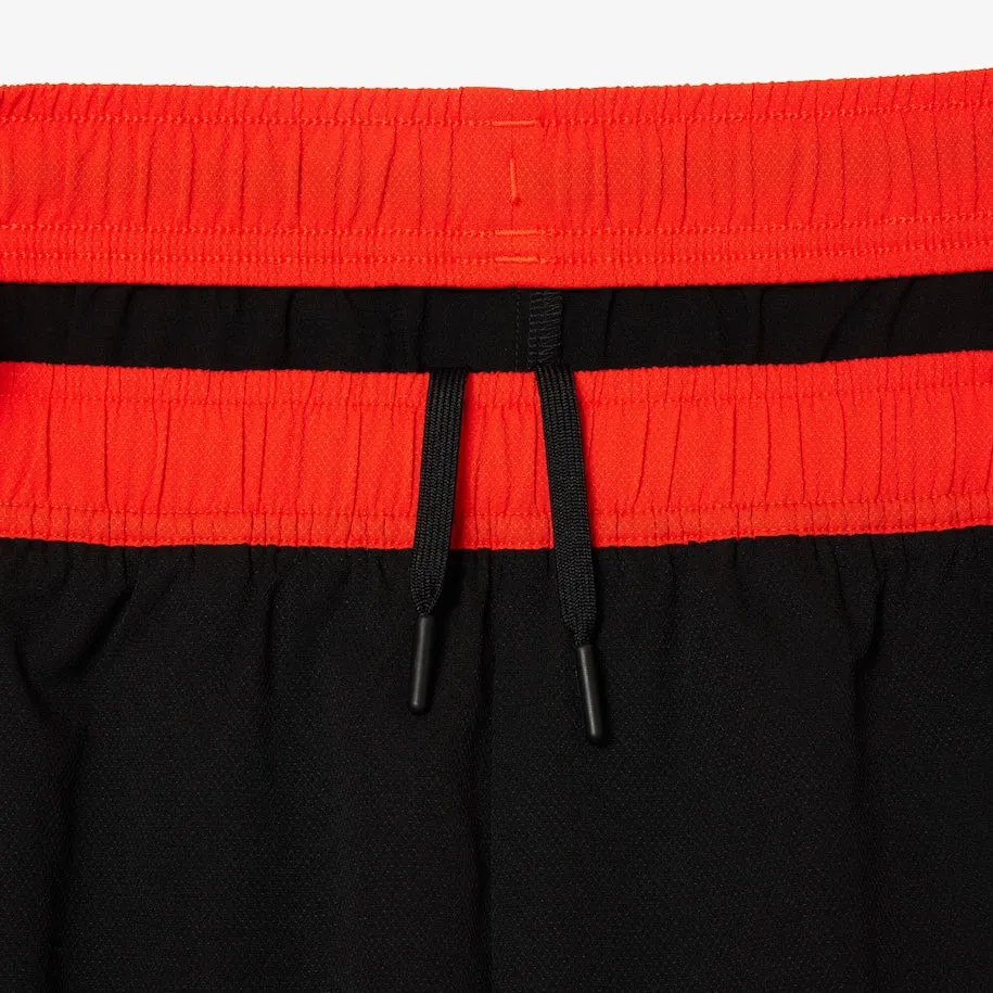 Men's Stretch Tennis Shorts Black / orange Patagonia Clothing
