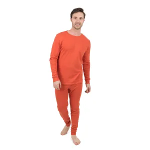 Mens Two Piece Cotton Pajamas Classic Solid Color