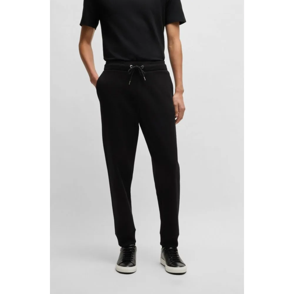 Mercerized-cotton tracksuit bottoms with stripe waistband