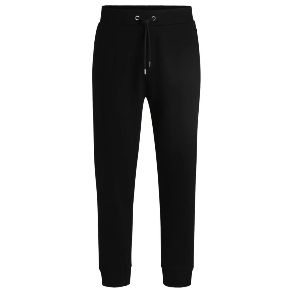 Mercerized-cotton tracksuit bottoms with stripe waistband