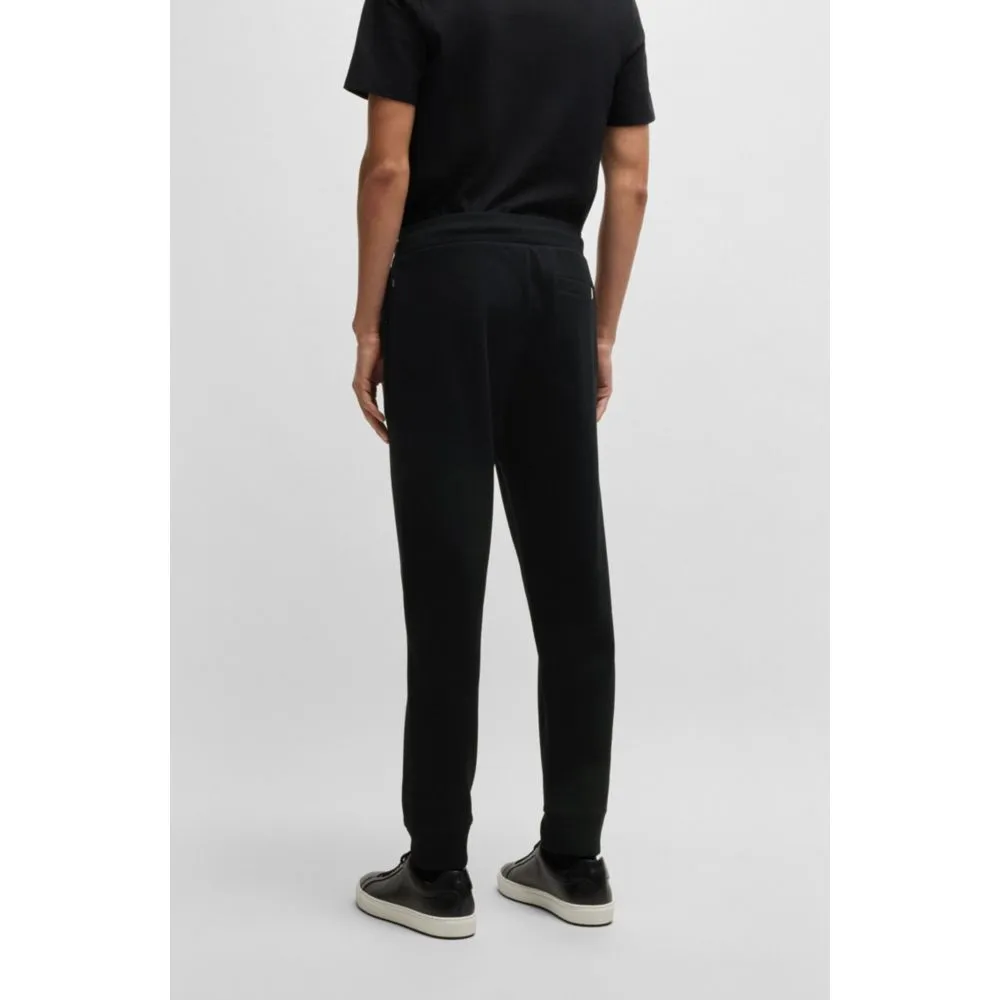 Mercerized-cotton tracksuit bottoms with stripe waistband