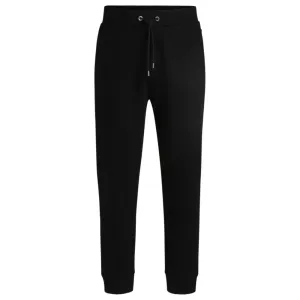 Mercerized-cotton tracksuit bottoms with stripe waistband