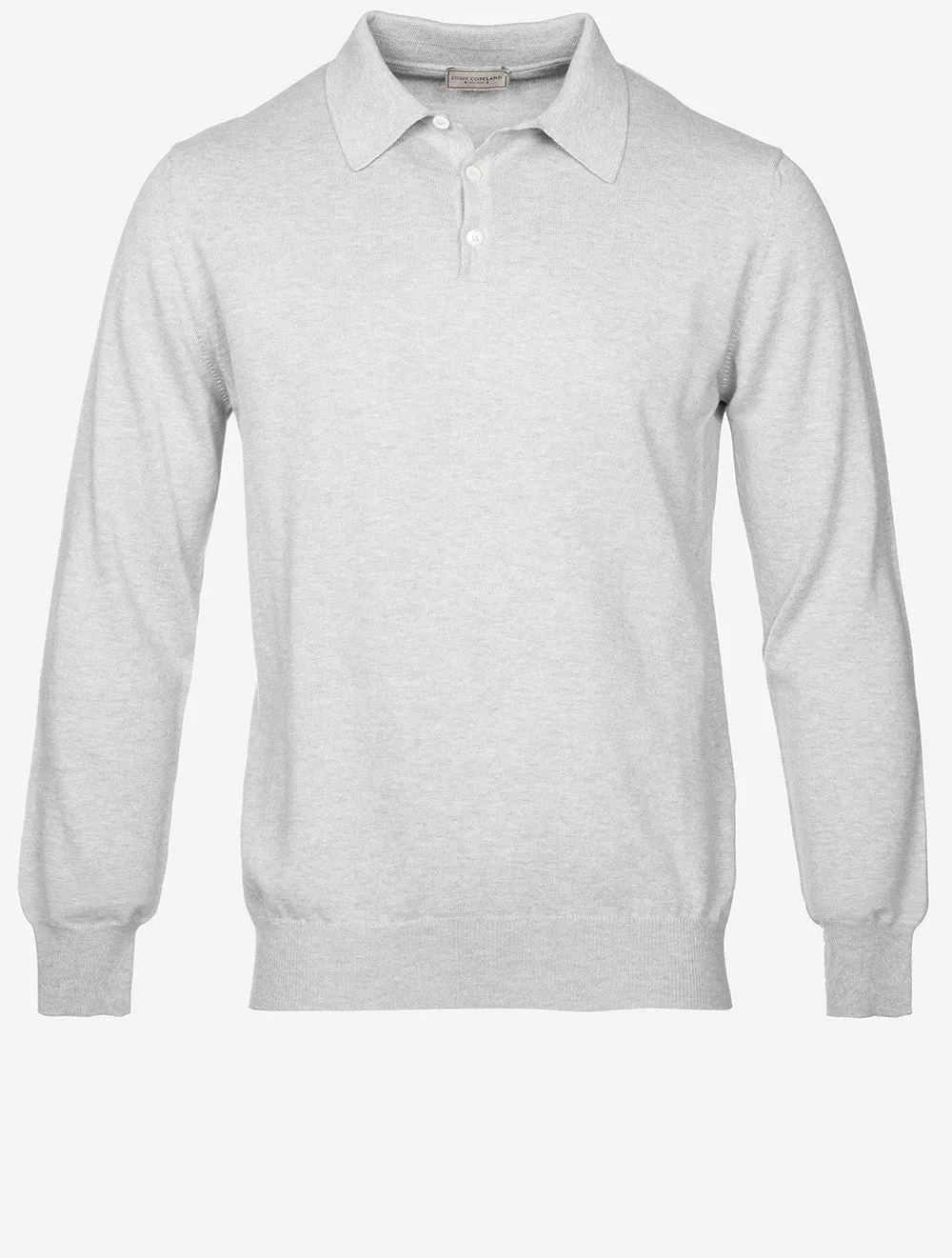 Merino Long Sleeve Polo Grey
