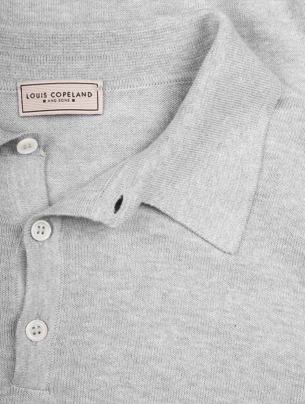 Merino Long Sleeve Polo Grey