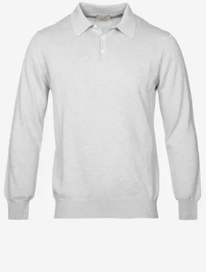Merino Long Sleeve Polo Grey