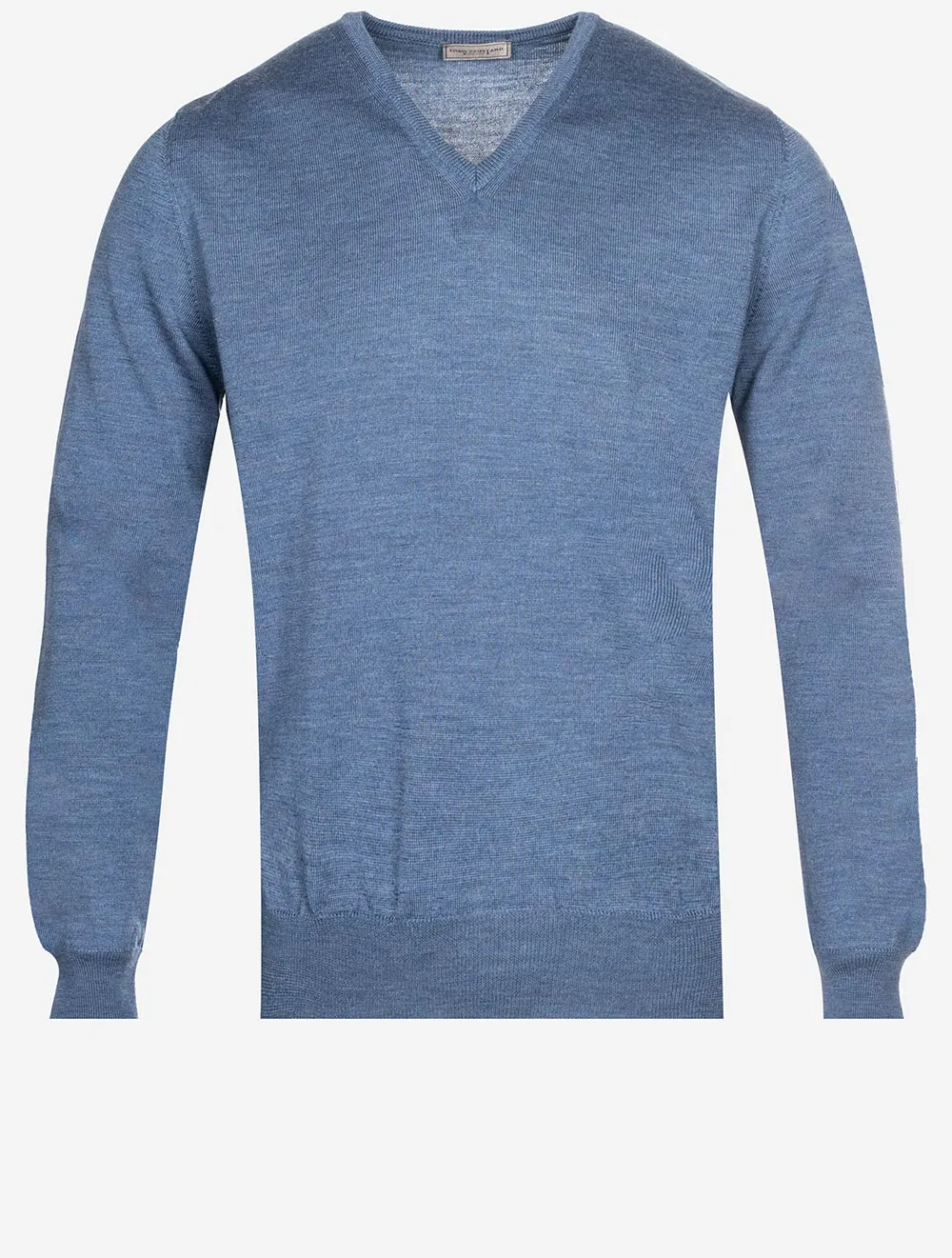 Merino V Neck Blue