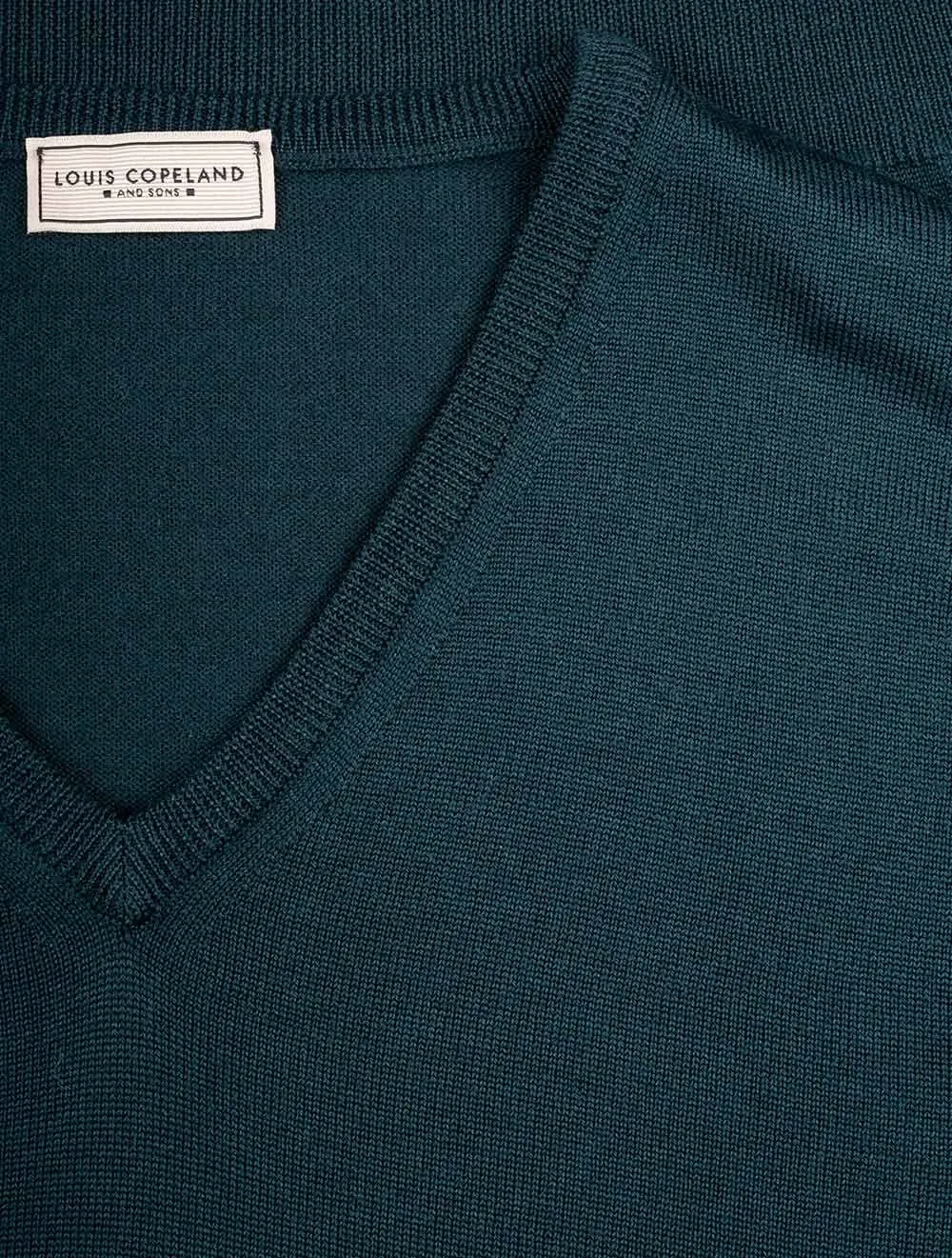 Merino V Neck Green