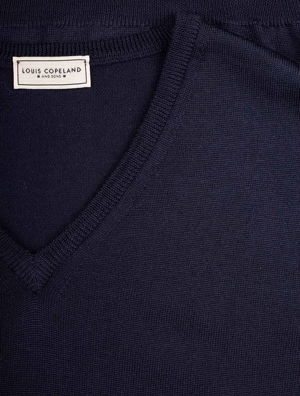 Merino V Neck Navy