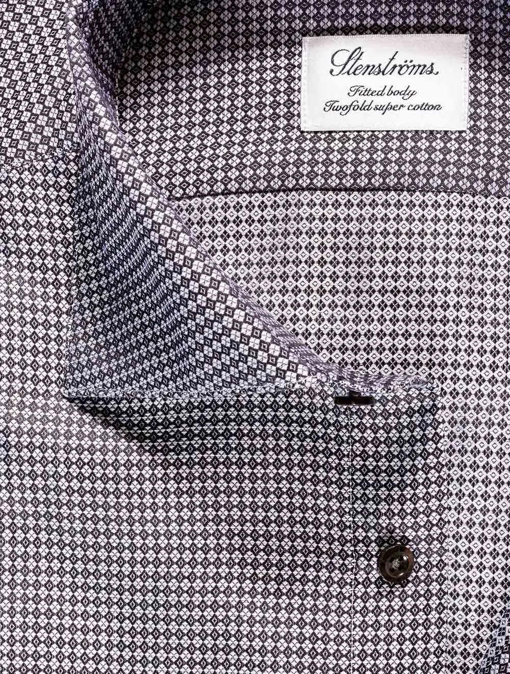 Micro Pattern Fitted Dress Shirt Grey