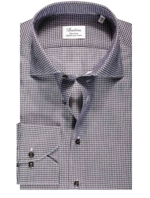 Micro Pattern Fitted Dress Shirt Grey