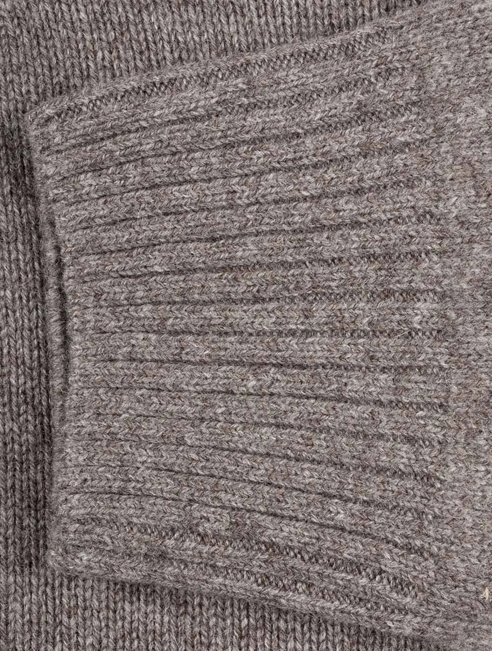 Mock Neck In A Wool And Cashmere Blend Light Brown