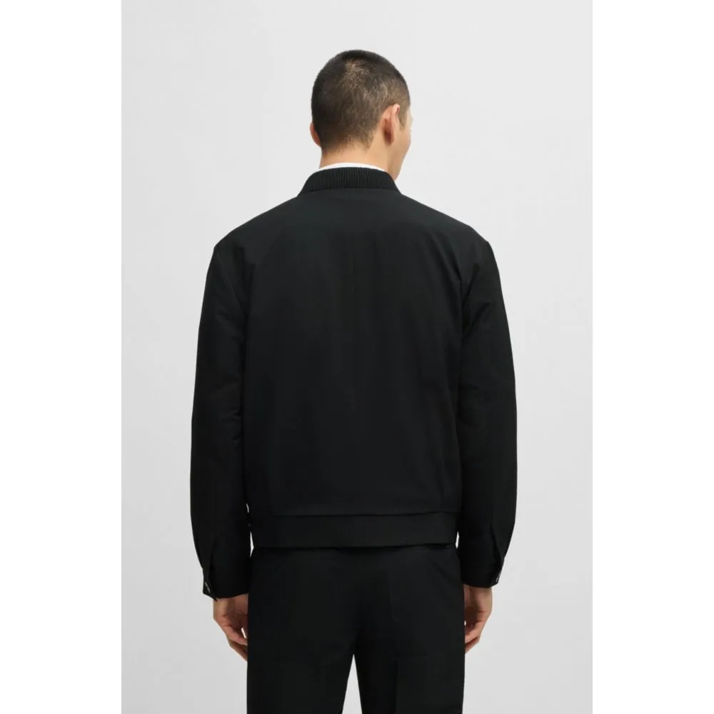 Modern-fit blazer in wrinkle-resistant seersucker