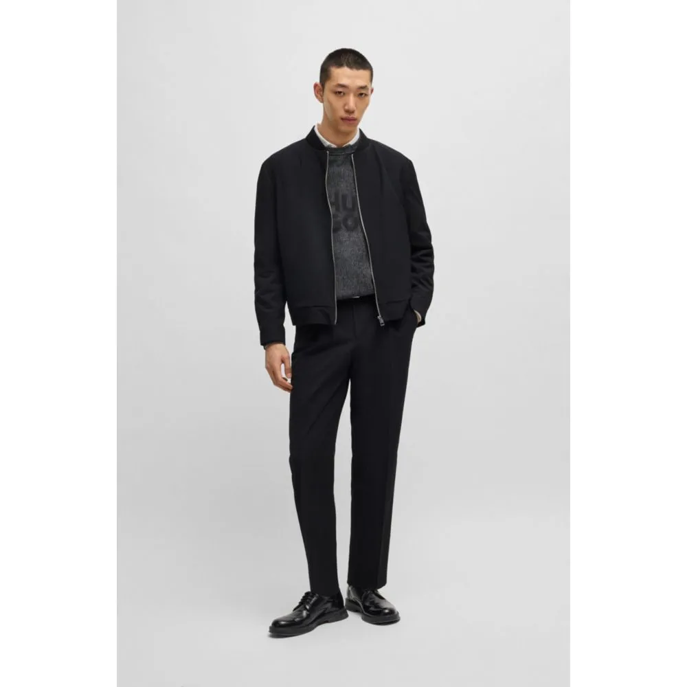 Modern-fit blazer in wrinkle-resistant seersucker