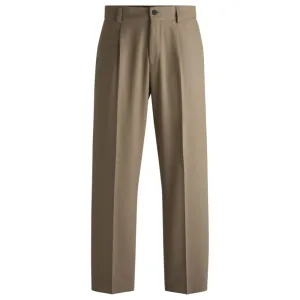 Modern-fit trousers in stretch twill with front crease