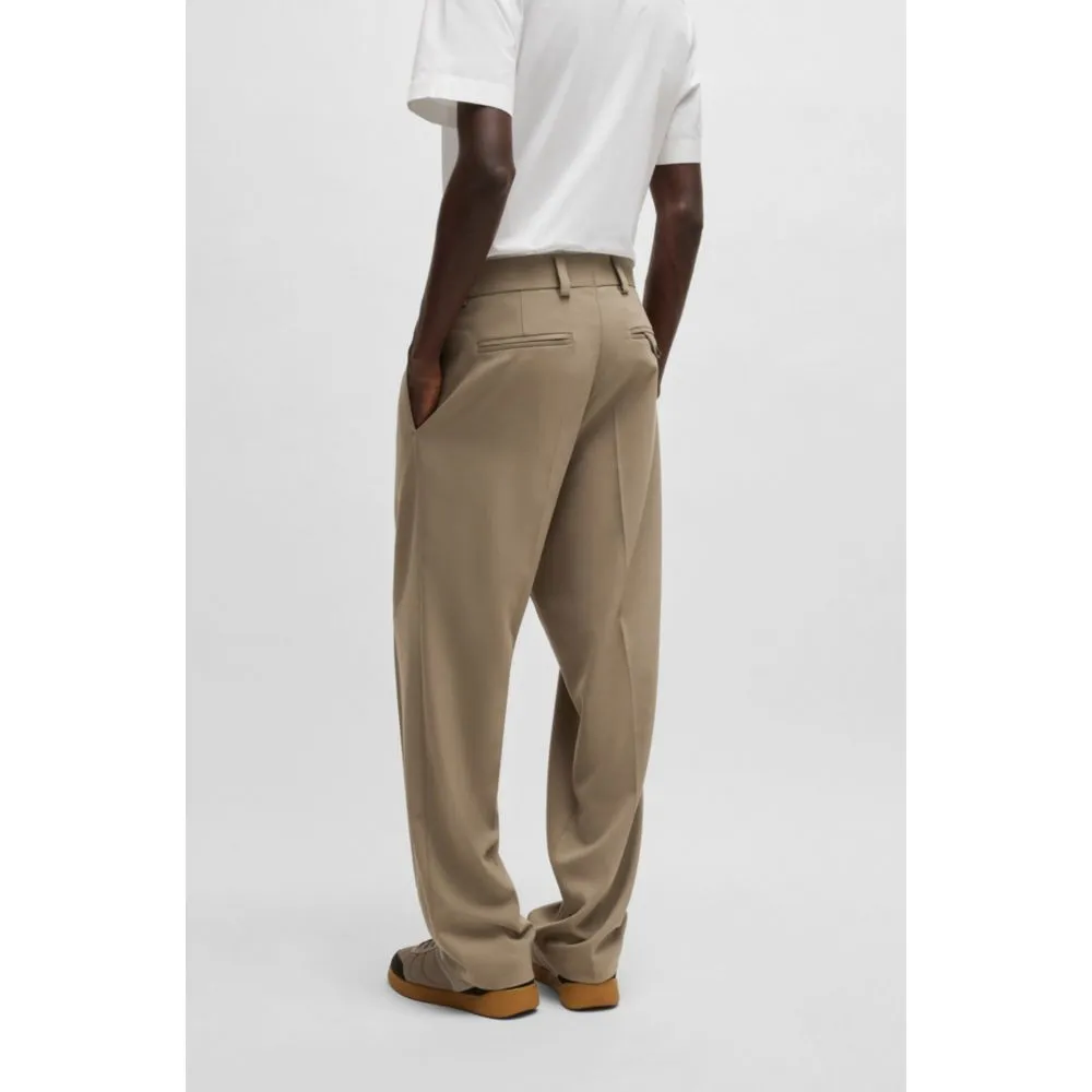 Modern-fit trousers in stretch twill with front crease