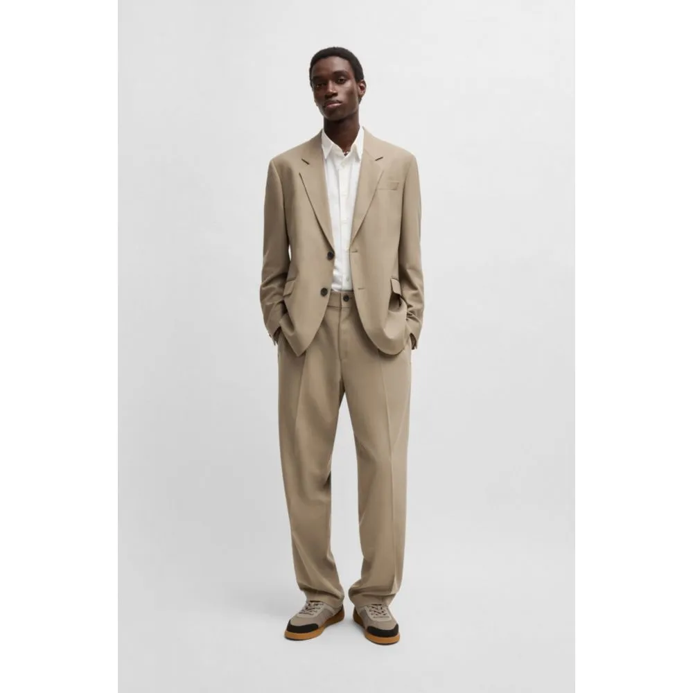 Modern-fit trousers in stretch twill with front crease
