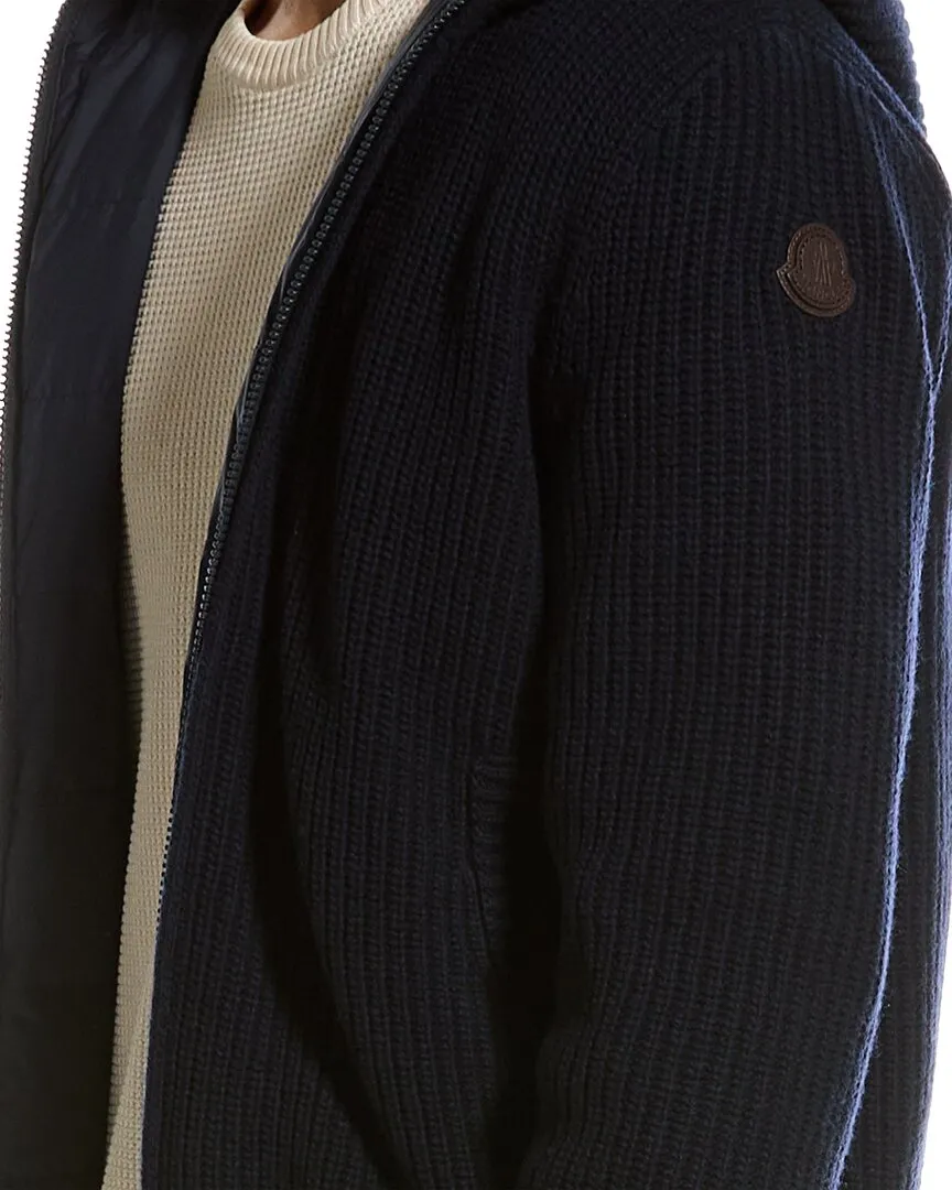 Moncler Wool & Cashmere-Blend Down Cardigan
