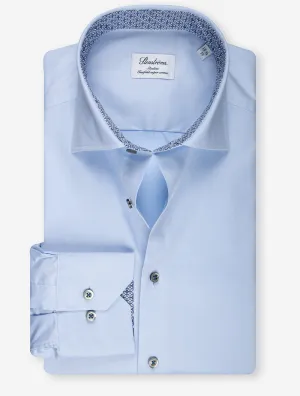 Mosaic Contrast Twill Slim Fit Shirt Blue