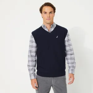 Nautica Men's Big & Tall Navtech V-Neck Sweater Vest Navy Nautica