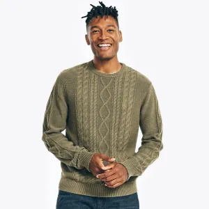 Nautica Men's Cable-Knit Crewneck Sweater Dark Hunter Nautica