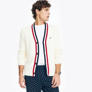 Nautica Men's Cricket Textured Cardigan Marshmallow Nautica