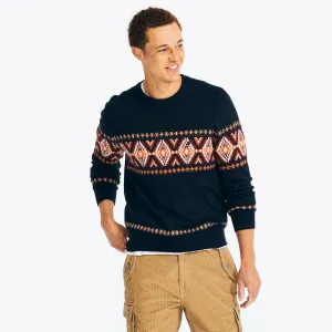Nautica Men's Fair Isle Crewneck Sweater Navy Nautica