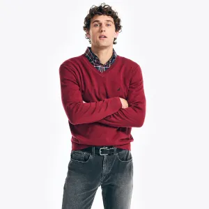 Nautica Men's Navtech V-Neck Sweater Melonberry Nautica