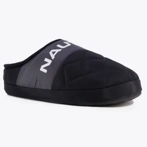 Nautica Men's Nylon Fleece-Lined Slipper Black Nautica