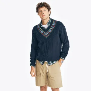 Nautica Men's Reissue Cable-Knit Sweater Navy Nautica