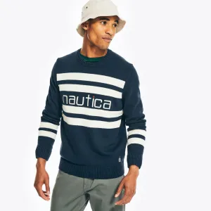 Nautica Men's Reissue Logo Crewneck Sweater Navy Nautica