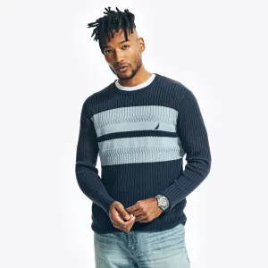 Nautica Men's Striped Crewneck Sweater Navy Nautica
