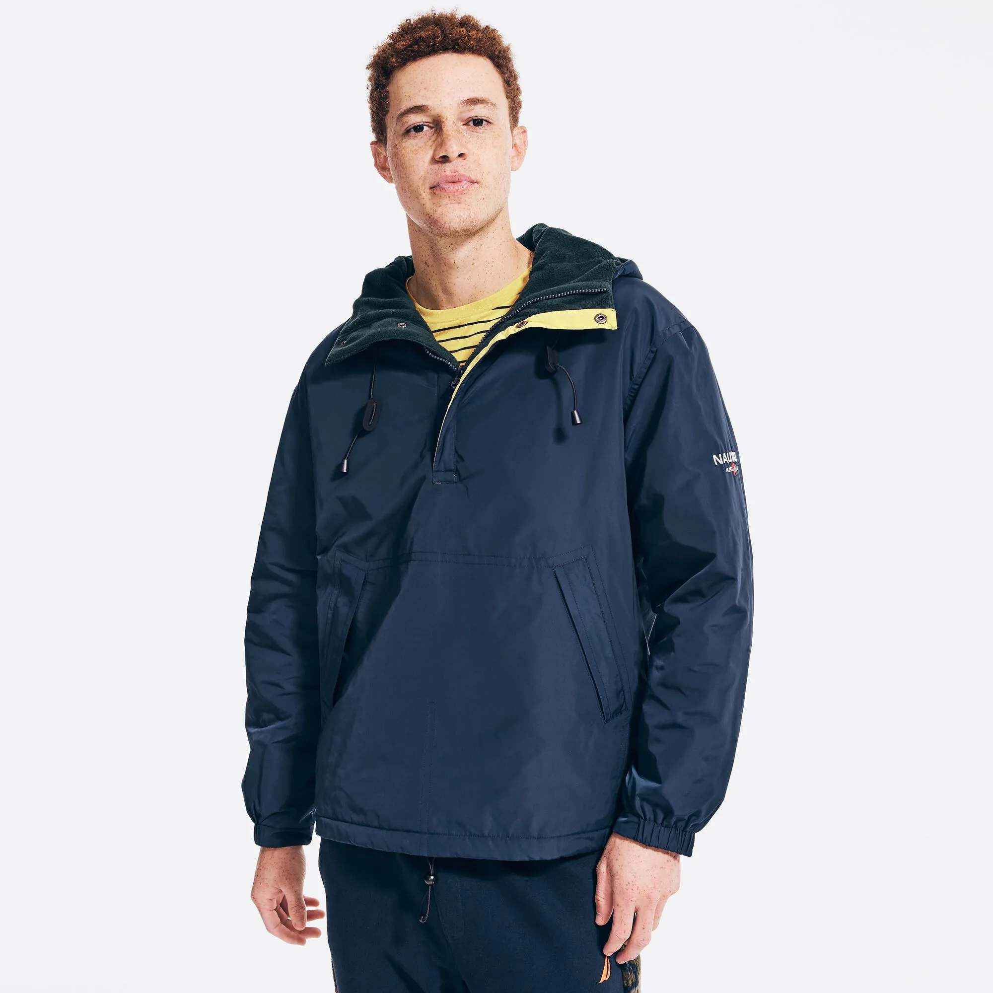 Nautica Men's Sustainably Crafted Reversible Anorak Jacket Navy Nautica