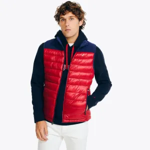 Nautica Men's Sustainably Crafted Reversible Mixed Media Quilted Vest Nautica Red Nautica
