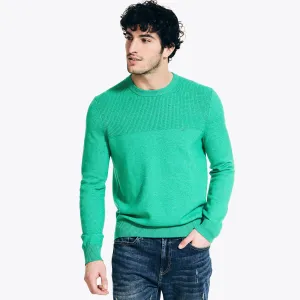 Nautica Men's Sustainably Crafted Textured Crewneck Sweater Spearmint Nautica